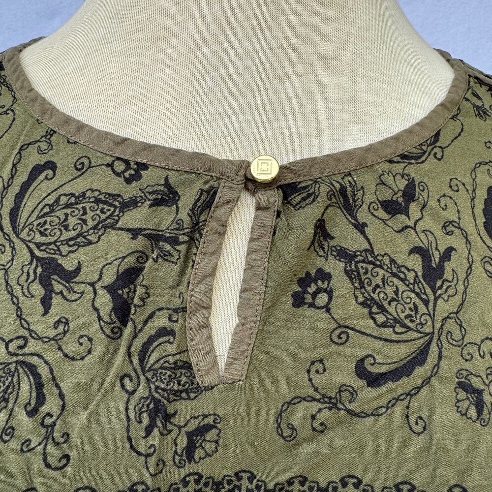 Liz Claiborne Green Paisley Sleeveless Blouse XXL - Picture 4 of 4